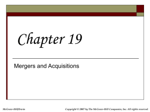 Mergers and Acquisitions