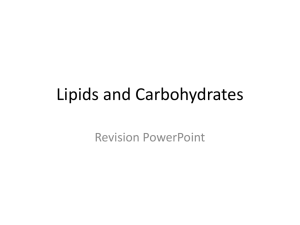 Lipids and Carbohydrates