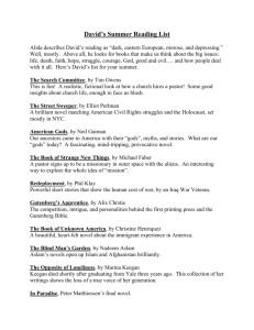 David's Summer Reading List - Greenfield Hill Congregational Church