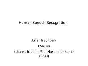 Human Speech Perception