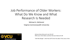 Job Performance of Older Workers: What do We