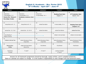 English II, Academic – Mrs. Porter 2015 6th 6 Weeks – April 20th