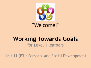 Working Towards Goals - SDC Community Moodle