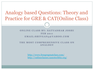 Analogy GRE CAT - FREE GRE GMAT Online Class
