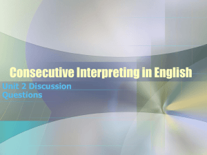 Consecutive Interpreting in English