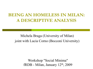 BEING AN HOMELESS IN MILAN: A DESCRIPTIVE ANALYSIS