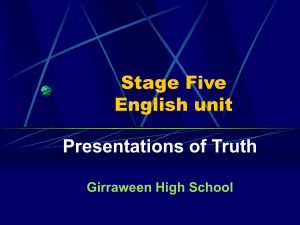 Stage Five Unit - Curriculum Support