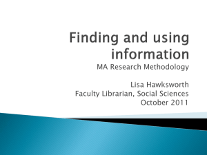Finding Information - University of Liverpool