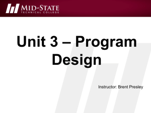 Unit 3 Program Design