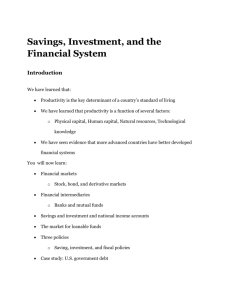 Ch 18 Savings, Investment, and the Financial System