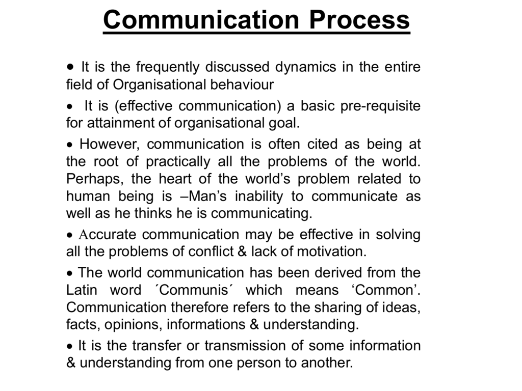 essay about process of communication