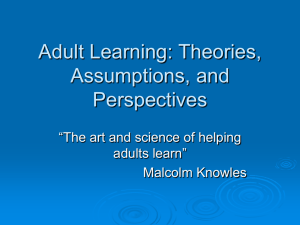 Theory/Adult Learning/Androgogy