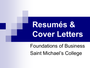 Resume-CoverLetter-Sp09 - Academics