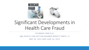 Significant Developments in Health Care Fraud