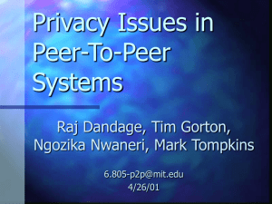 Privacy Issues in Peer-To