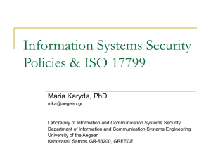 Information Systems Security Policies & ISO 17799