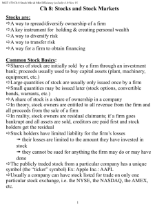 Measuring the Level of a Stock Market