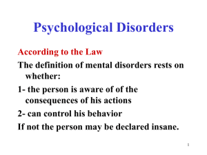 Psychological Disorders - Rio Hondo Community College Faculty