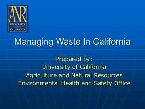 Managing Waste In California - Environmental Health & Safety