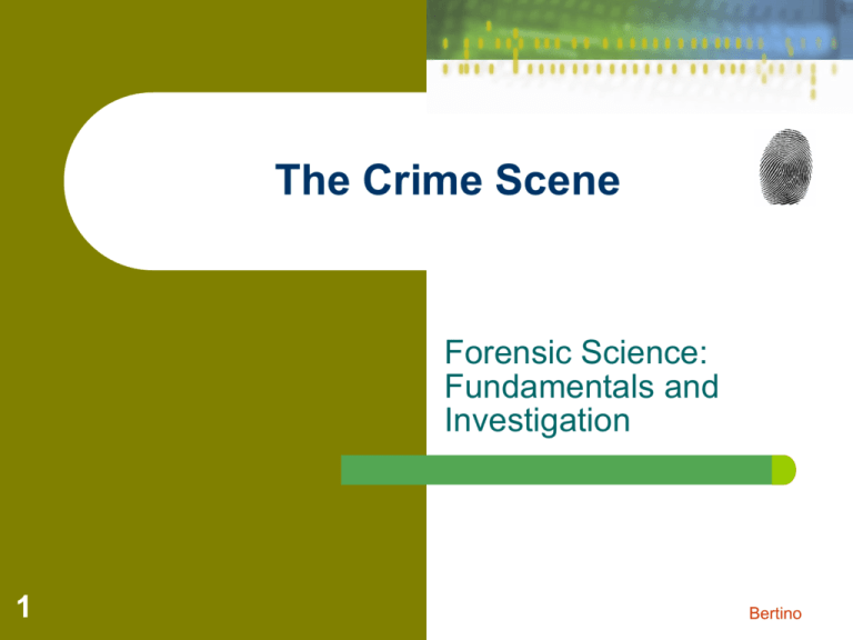 The Crime Scene Moore Chemistry