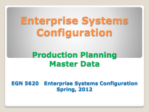 10. Production Planning Processe Master Data
