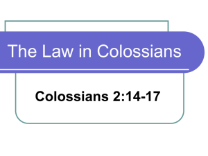 - The Law in Colossians