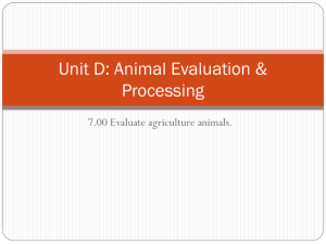 Unit D: Animal Evaluation & Processing