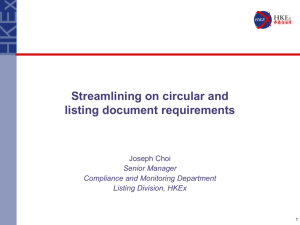 Streamlining on Circular and Listing Document Requirements