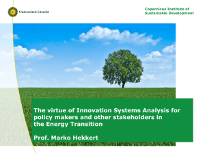 The virtue of Innovation Systems Analysis for policy makers and
