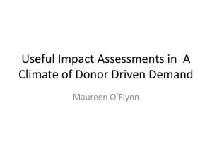 Useful Impact Assessments in A Climate of Donor Driven