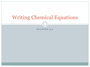 Writing Chemical Equations