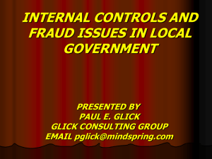 evaluating a government*s internal controls and a review of fraud