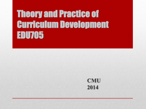 Theory & Practice of Curriculum Development