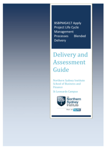 Delivery and Assessment Guide - Sakai