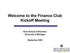 Investment Banks - University of Michigan's Ross School of Business