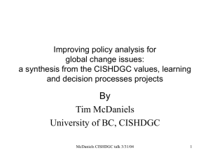 Improving policy analysis for global change issues: a synthesis from