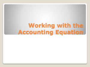 Working with the Accounting Equation