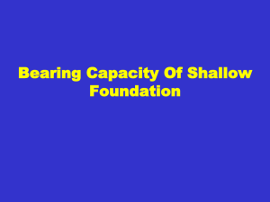 Bearing Capacity Of Shallow Foundation - An
