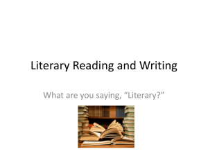 Literary Reading and Writing