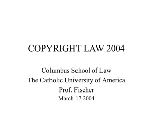 COPYRIGHT LAW 2001 - The Catholic University of America