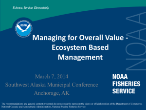 Managing for Overall Value - Ecosystem Based Management