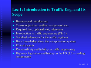 Lec 1: Introduction to Traffic Eng. and Its Scope