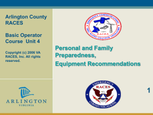 Arlington County RACES Basic Operator Course Unit 4