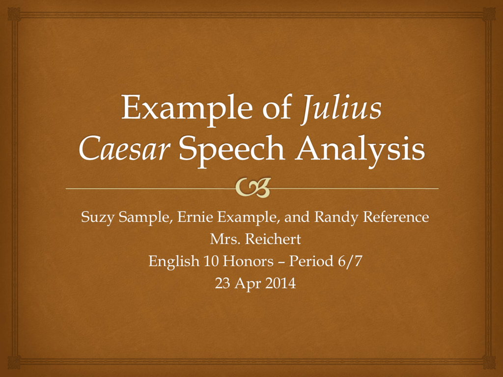 Julius Caesar Syntax Analysis