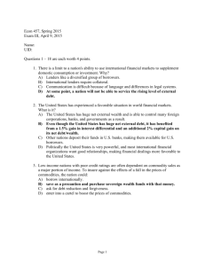 Econ 457, Spring 2015 Exam III, April 9, 2015 Name: UID: Questions