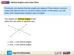 1.6 Angle Pair Relationships PPT