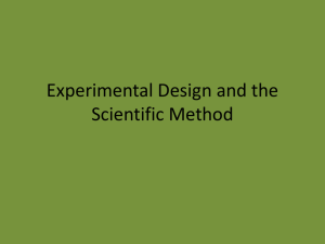 Experimental Design And Scientific Method