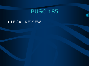 BUSC 185 Legal Terminology Review No. 1
