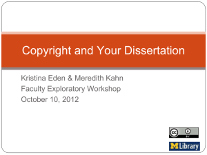 Copyright and Your Dissertation