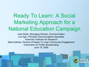 Ready To Learn: A Social Marketing Approach for a National